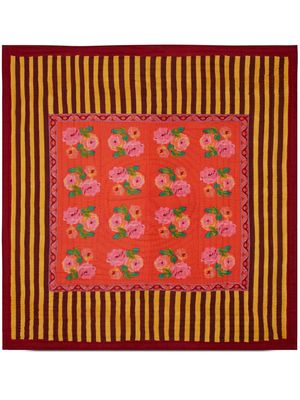 Lisa Corti floral-print reversible quilt - Brown
