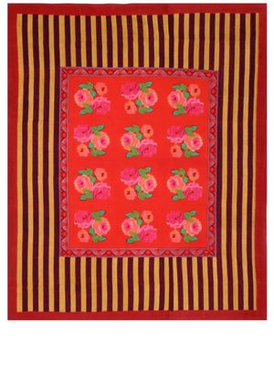 Lisa Corti floral-print striped table cloth - Brown