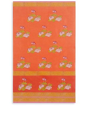 Lisa Corti Tea Flower floral-print beach towel - Orange