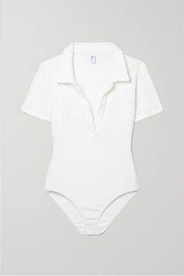 Lisa Marie Fernandez - Cotton-blend Terry Polo Bodysuit - White