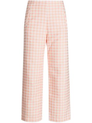 Lisa Marie Fernandez gingham-pattern cotton-blend trousers - Orange
