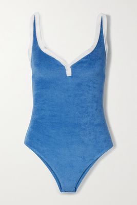 Lisa Marie Fernandez - Maria Cotton-blend Terry Swimsuit - Blue