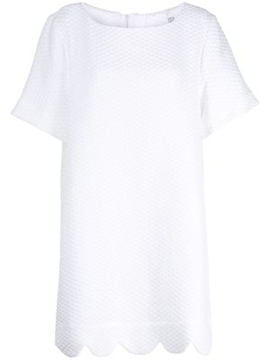 Lisa Marie Fernandez scallop-hem shift mini dress - White