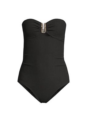 Lisa Ruched Bandeau One-Piece Swimsuit
