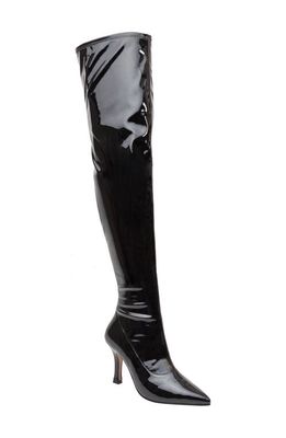 Lisa Vicky Above Over the Knee Boot in Black Patent