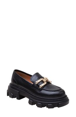 Lisa Vicky Decide Lug Sole Loafer in Black Nappa Leather