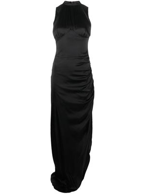 Lisa Von Tang backless silk gown dress - Black