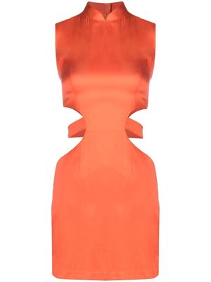 Lisa Von Tang cut-out detail dress - Orange