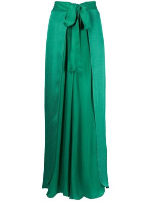 Lisa Von Tang front slit wide-leg trousers - Green