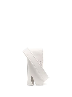 Lisa Von Tang logo-print leather phone bag - White