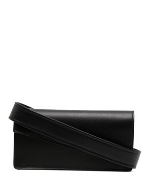 Lisa Von Tang logo-print leather pouch bag - Black