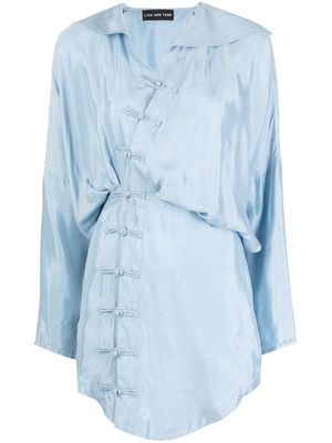 Lisa Von Tang multi button mini shirt dress - Blue