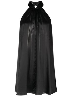 Lisa Von Tang open back babydoll dress - Black