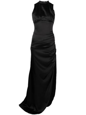 Lisa Von Tang silk open back evening gown - Black