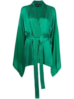 Lisa Von Tang tied-waist kimono robe - Green