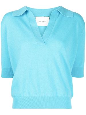 Lisa Yang Carina cashmere short-sleeve top - Blue