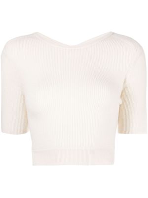 Lisa Yang Josefina cut-out cashmere top - White