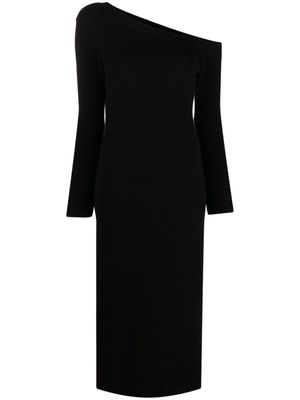Lisa Yang Kitty one-shoulder cashmere midi dress - Black