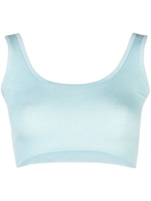 Lisa Yang ribbed cropped cashmere top - Blue