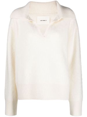 Lisa Yang split-neck cashmere jumper - White