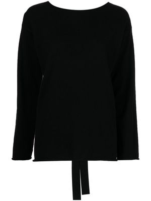 Lisa Yang tie-fastening cashmere top - Black