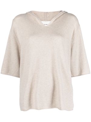 Lisa Yang V-neck hooded cashmere top - Neutrals