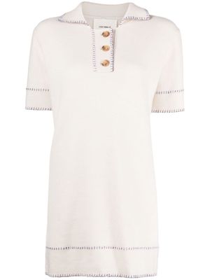 Lisa Yang whipstitch-trimmed cashmere dress - White