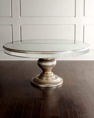 Lisandra Antiqued-Mirrored Round Dining Table