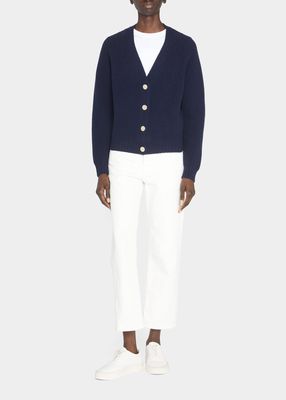 Lisandra Button-Front Wool-Cashmere Cardigan