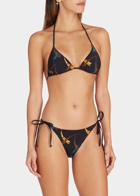 Lisbon Printed Triangle Bikini Top