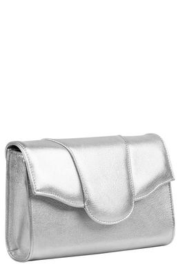 LISELLE KISS Allie Metallic Leather Crossbody Bag in Silver