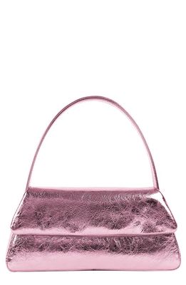 LISELLE KISS Elliot Leather Top Handle Bag in Pink Crinkle