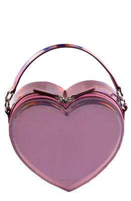 LISELLE KISS Harley Faux Leather Heart Crossbody Bag in Pink Mirror