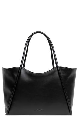 LISELLE KISS Joyce Leather Tote in Black Smooth