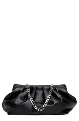 LISELLE KISS Julie Leather Clutch in Black Smooth