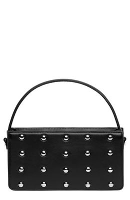 LISELLE KISS Logan Studded Leather Top Handle Bag in Black/Silver