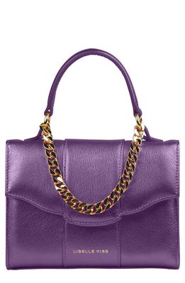 LISELLE KISS Meli Leather Top Handle Bag in Violet/Silver