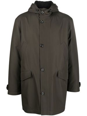 Liska button-front hooded coat - Green