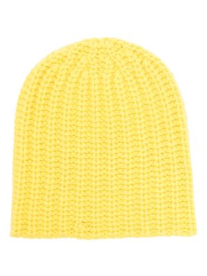 Liska chunky-knit cashmere beanie - Yellow