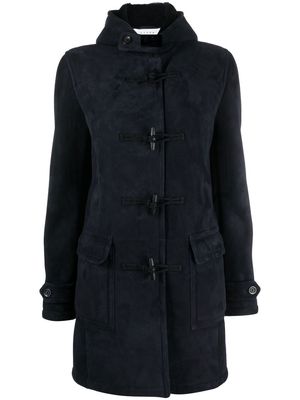 Liska faux-fur lined suede duffle coat - Black