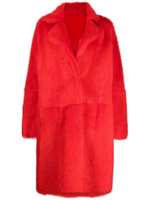 Liska oversized teddy coat - Red