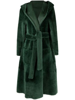 Liska reversible hooded sheepskin coat - Green