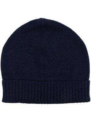 Liska ribbed-edge beanie hat - Blue