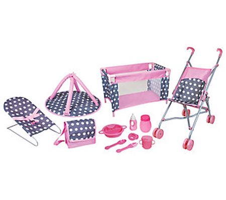 Lissi 5 Piece Baby Doll Deluxe Nursery Play Set