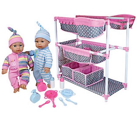 Lissi Baby Care Center for Twins with 2 Toy Bab y Dolls