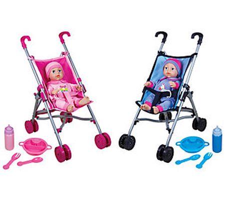 Lissi Baby Doll Umbrella Stroller Twin Set with 2 Dolls