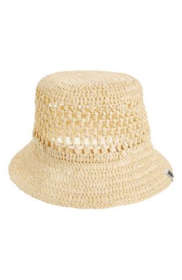 LITA by Ciara Open Weave Straw Bucket Hat in Natural
