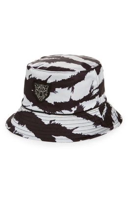 LITA by Ciara Print Satin Bucket Hat in Scratchy Zebra Print