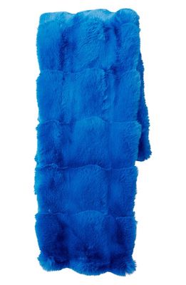 LITA by Ciara Recycled Polyester Faux Fur Scarf in Princess Blue