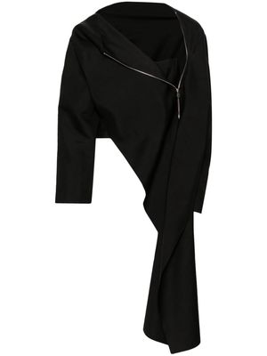 Litkovskaya asymmetric draped blouse - Black